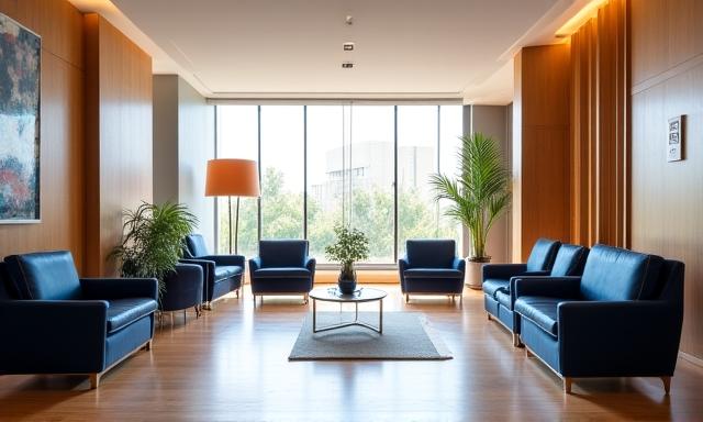 Interior de nuestra oficina moderna en Madrid