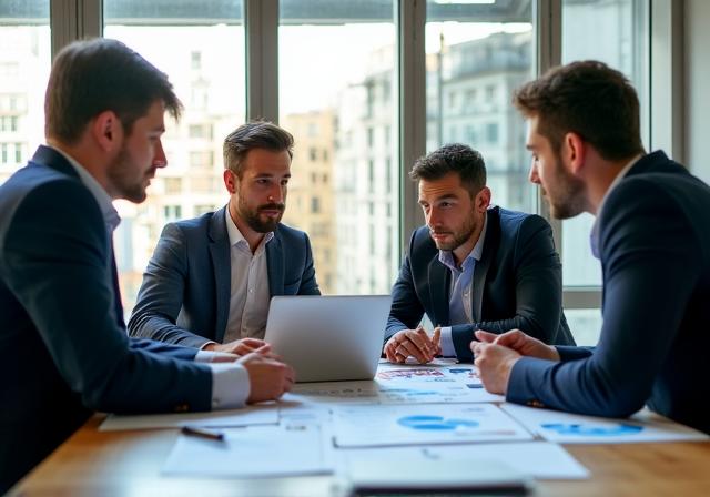Equipo directivo de Amanecer Global en oficinas de Madrid