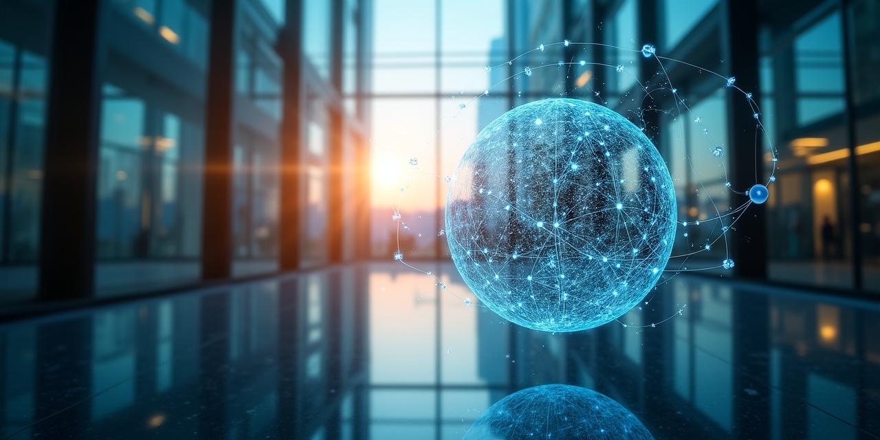 Concepto de red digital interconectada y liderazgo empresarial